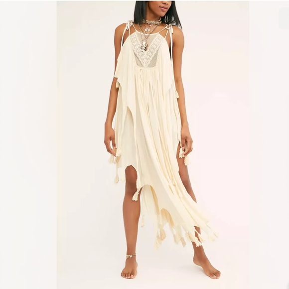Free People Dresses & Skirts - New Free People Driftwood Maxi Top Dress Ivory Festival Size Small $198 Rare